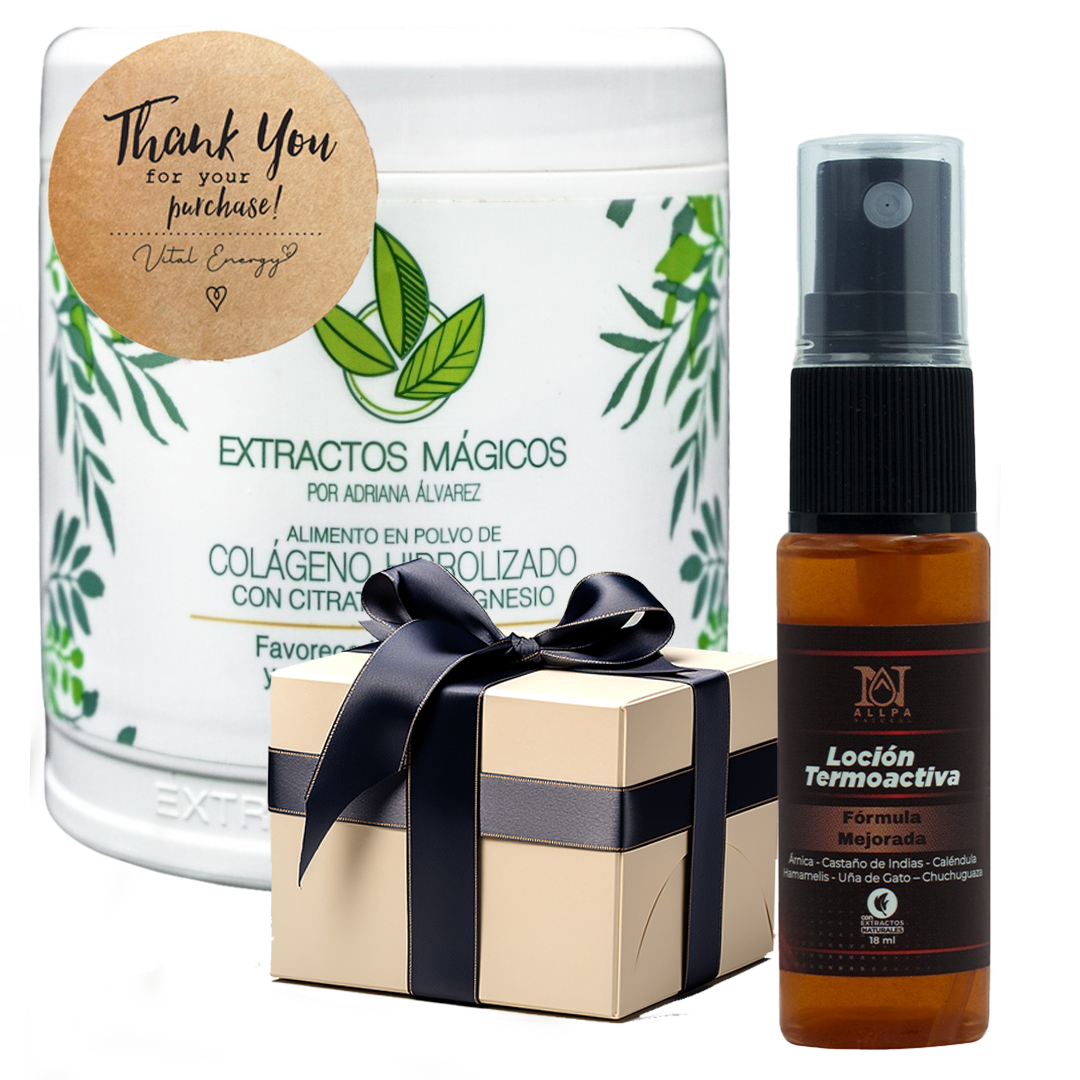 Extractos Mágicos - Colágeno Hidrolizado con Citrato de Magnesio más obsequio - loción termoactiva para dolores musculares